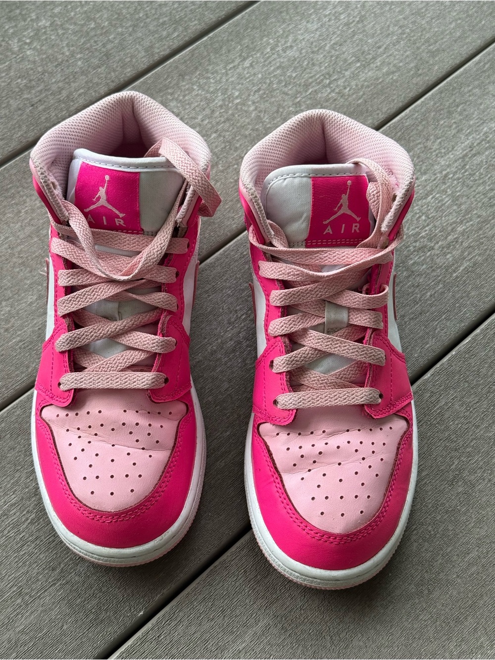 Nike Air Jordan 1 Mid GS Pink White Youth Size 3.5Y FD8780-116